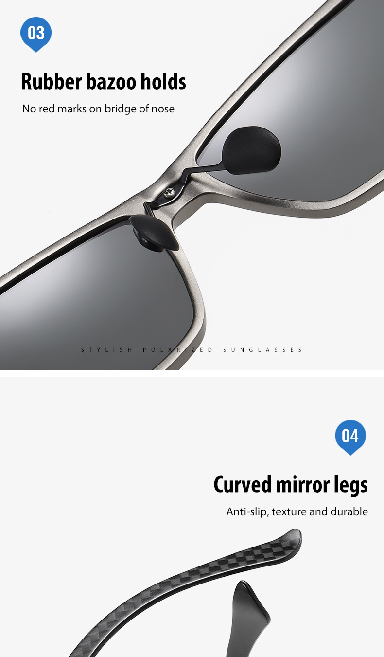 Aolong nuovi occhiali da sole in fibra di carbonio polarizzati al magnesio e alluminio visione notturna alla moda per uomo e donna_voghion.com
