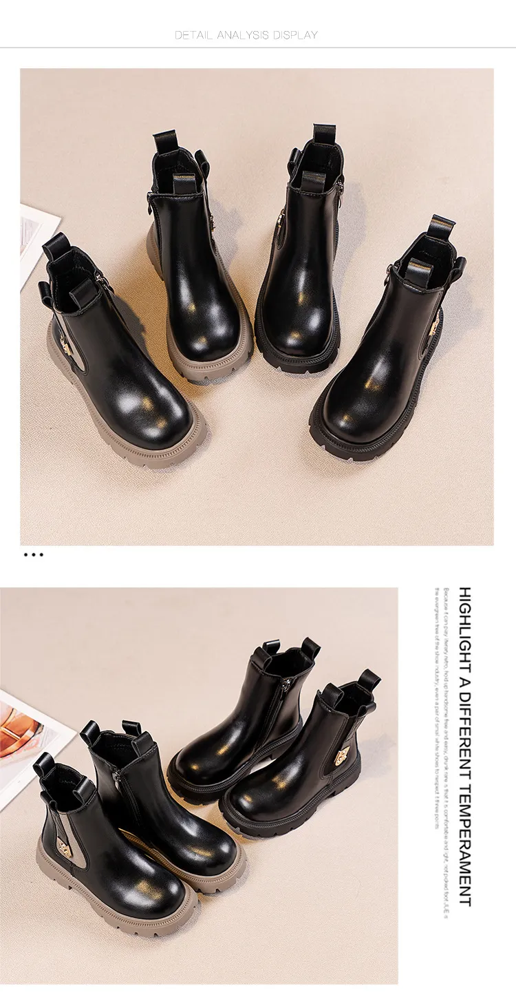 Chaussures pour filles et enfants, mode automne-hiver, pour tout-petits, britanniques, chaudes, imperméables, bottines pour garçons, Happysteps, tailles_voghion.com