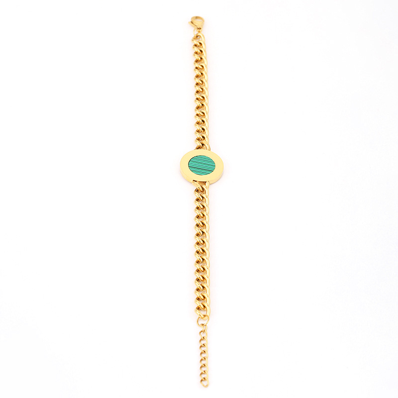 Gute Nuovo Set di Gioielli Geometrici Rotondi in Acciaio Inox con Catena Cubana, Collana, Bracciale, Orecchini e Anello per Donna_voghion.com