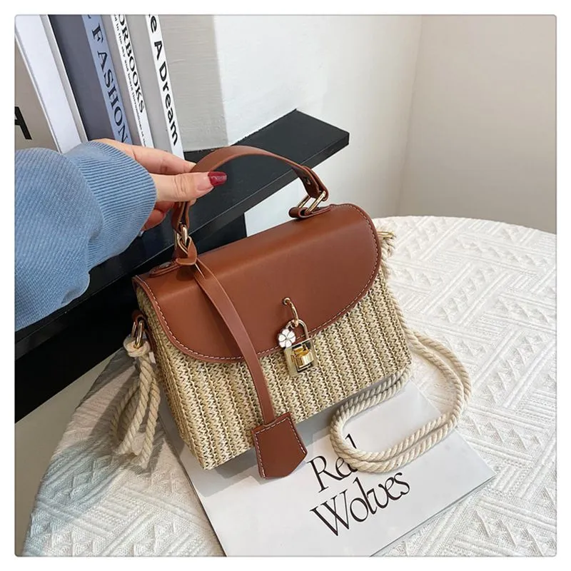 Woven Single Shoulder Crossbody Bag Premium Texture Small Square_voghion.com