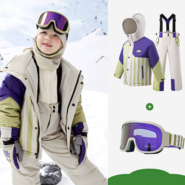 Skianzug-Set für die ganze Familie – Wasserdichte und winddichte Skijacke und -hose für Kinder und Erwachsene (Wassersäule 8000 mm, abnehmbare Kapuze, Teflonbeschichtung)_voghion.com