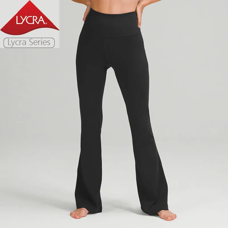 Pantaloni de yoga evazați subțiri din material Lycra, talie înaltă, cu senzație goală pentru femei, elastici, pentru antrenament, sală de sport, alergare, îmbrăcăminte sport_voghion.com
