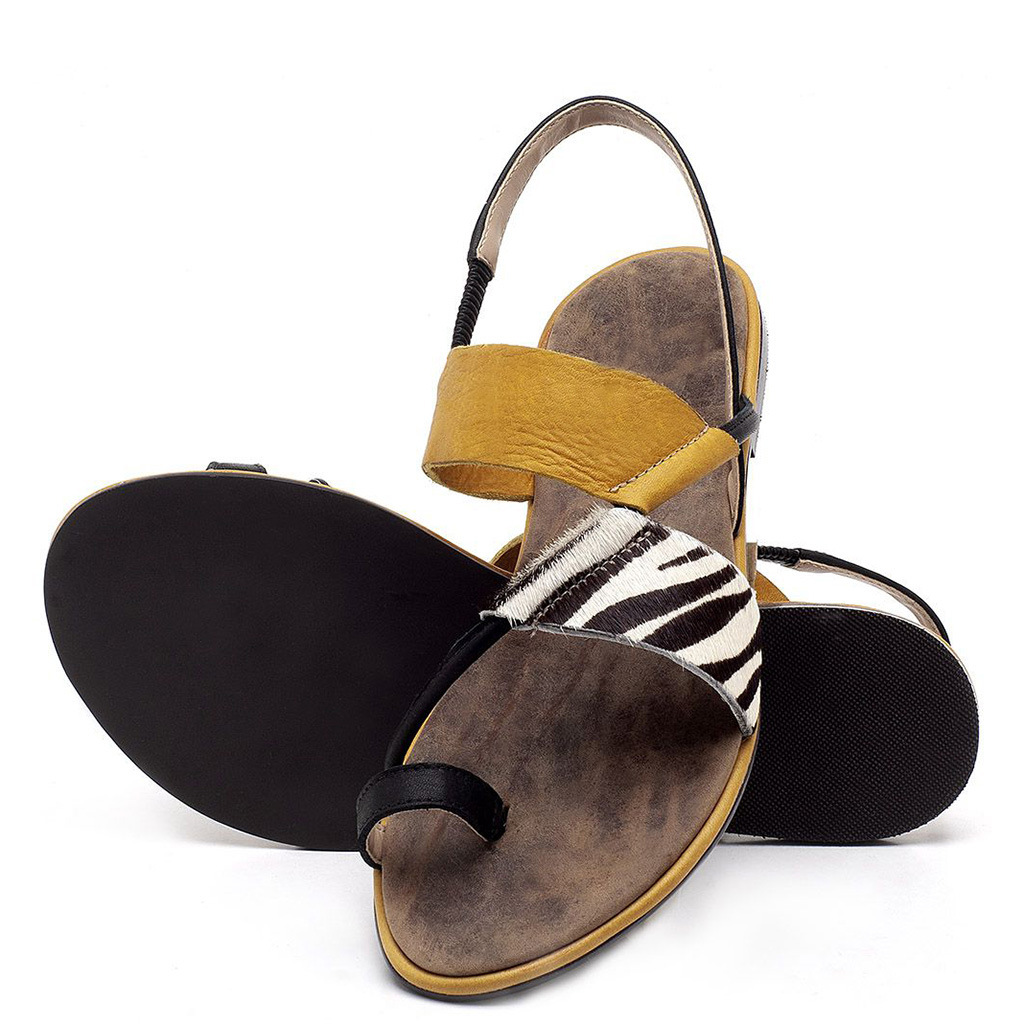 Bohemian Leopard Print Flat Sandals Women's Beach Slippers_voghion.com