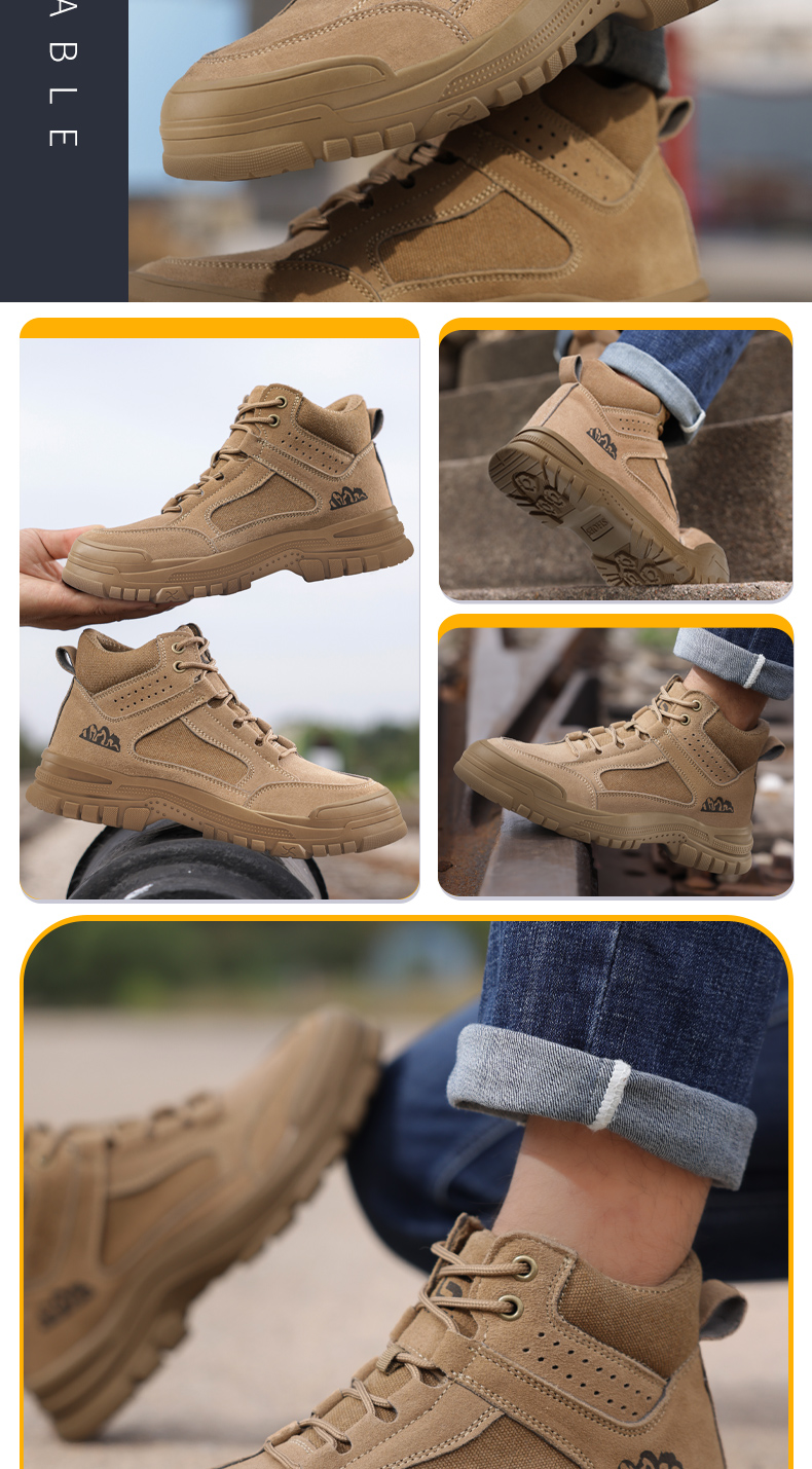 GUYISA Sicherheitsschuhe Herren Schweißerschuhe Sicherheitsstiefel Stahlkappe Anti-Smashing Anti-Stabbing CN36-46 3115F_voghion.com