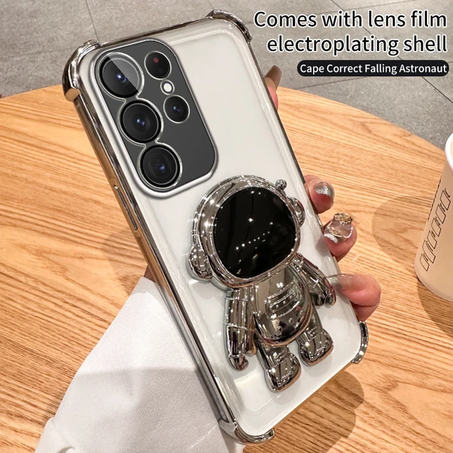 Electroplating Astronaut Case For Samsung A55 S24 Ultra A35 A23 S23 A15 A12 A05 A32 A34 S21 FE Corns Protect Phone_voghion.com