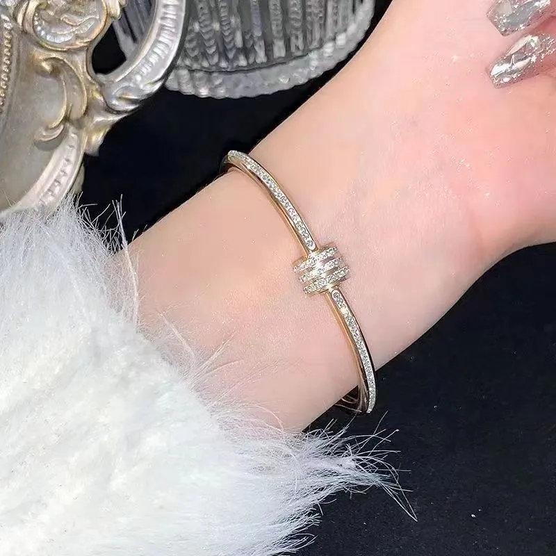 Fashion Design Gold Color Waterproof Stainless Steel Brand Bangles Bracelets For Women Gift Jewelry Designer Women_voghion.com