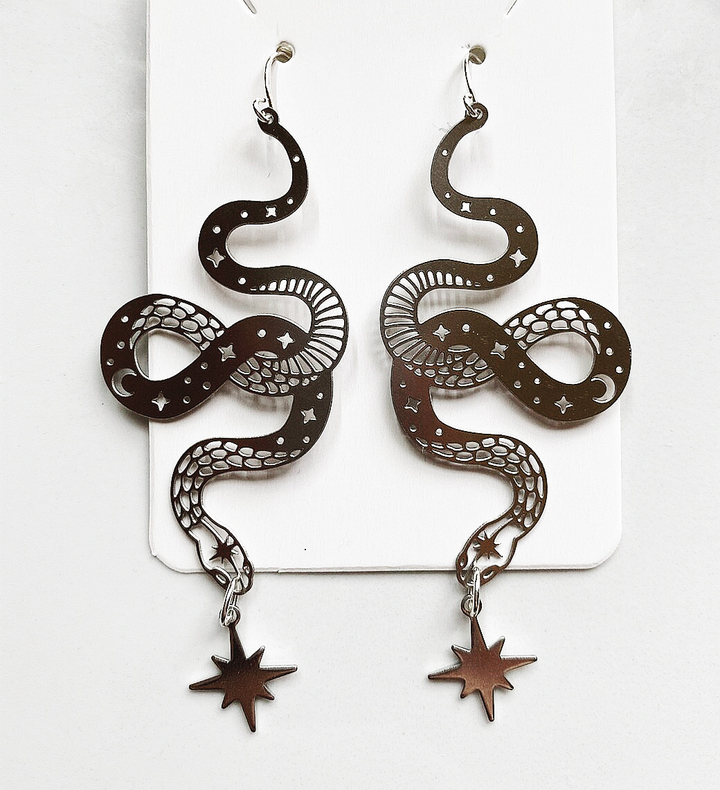 Gioielli e accessori Orecchini a forma di serpente in oro e argento, stile bohémien_voghion.com