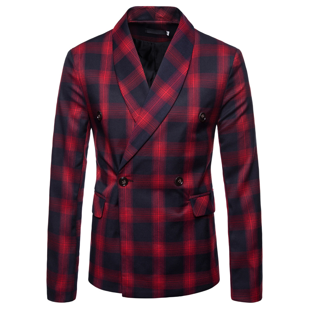 Man’s clothing Men’s suit Fashion chequered men’s suit jacket for men and gentlemen