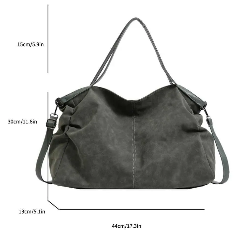 Borsa a tracolla vintage classica retrò alla moda in morbida pelle PU casual con tracolla singola, grande capacità_voghion.com