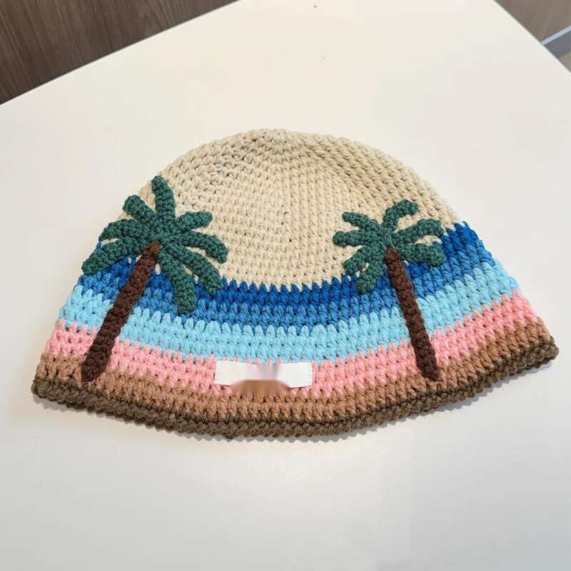 Gebreide bucket hat dames wollen vissershoed warm en comfortabel_voghion.com