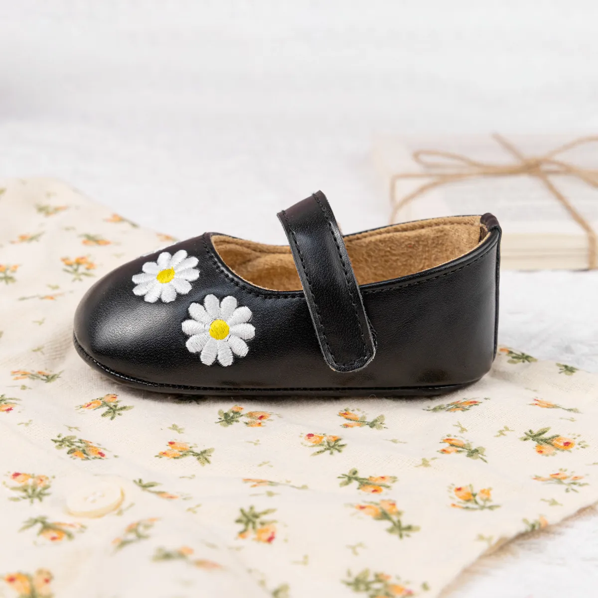 Papuci de balet antiderapanți pentru fete, din piele PU, talpă din cauciuc, casual, pentru sugari, pantofi de nuntă pentru rochii de prințesă, 0-18 luni, pentru nou-născuți_voghion.com