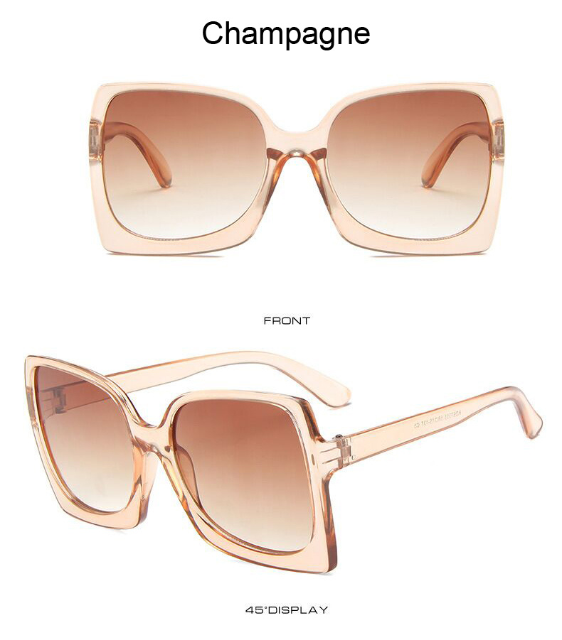 Oversized Square Sunglasses Woman Fashion Brand Designer Sun Glasses Female Big Frame Retro Mirror Vintage Oculos De Sol_voghion.com