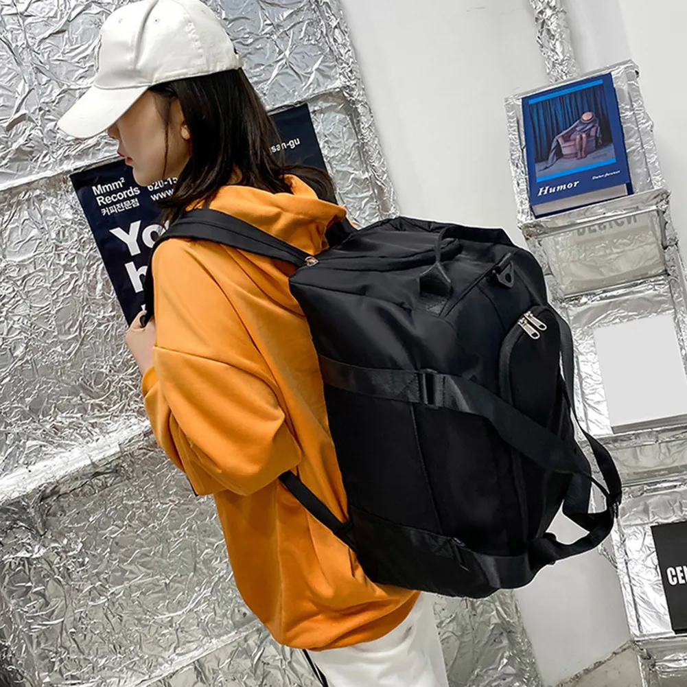 Gym Handbags Fiess Shoulder Men Women Oxford Sport Yoga Backpack Travel Tote Bag With Shoe Compartment_voghion.com