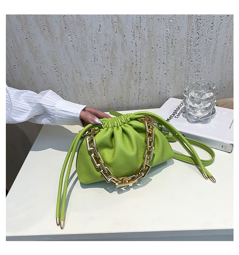 Koreanische Version der Mode-Beuteltasche 2024 neue Handtasche Litschi-Muster einfache Kette Umhängetasche Kind und_voghion.com