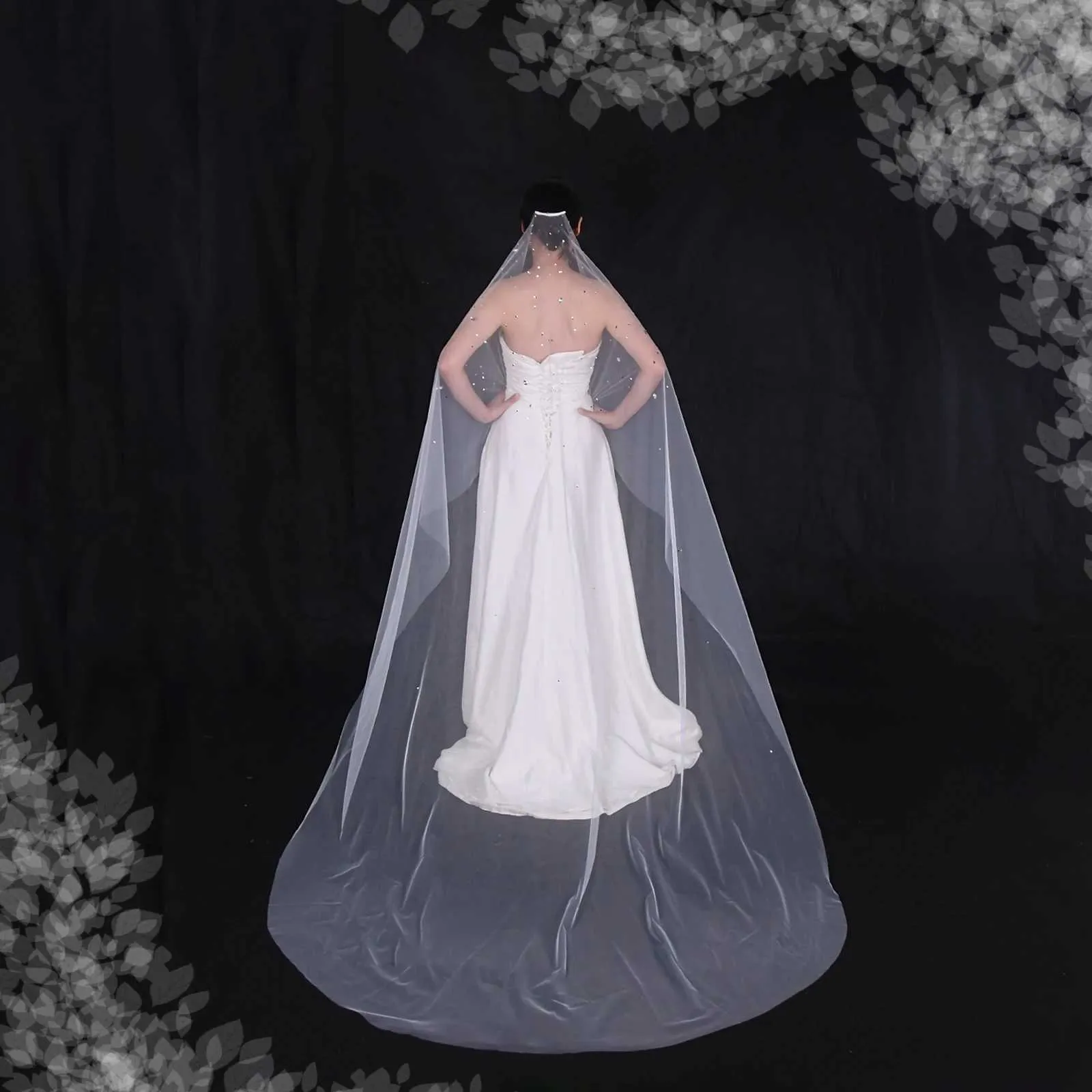Gioielli per capelli V178 Veli da sposa con perline e cristalli, 1 strato di tulle morbido con strass e pettine, accessori da sposa per la sposa_voghion.com
