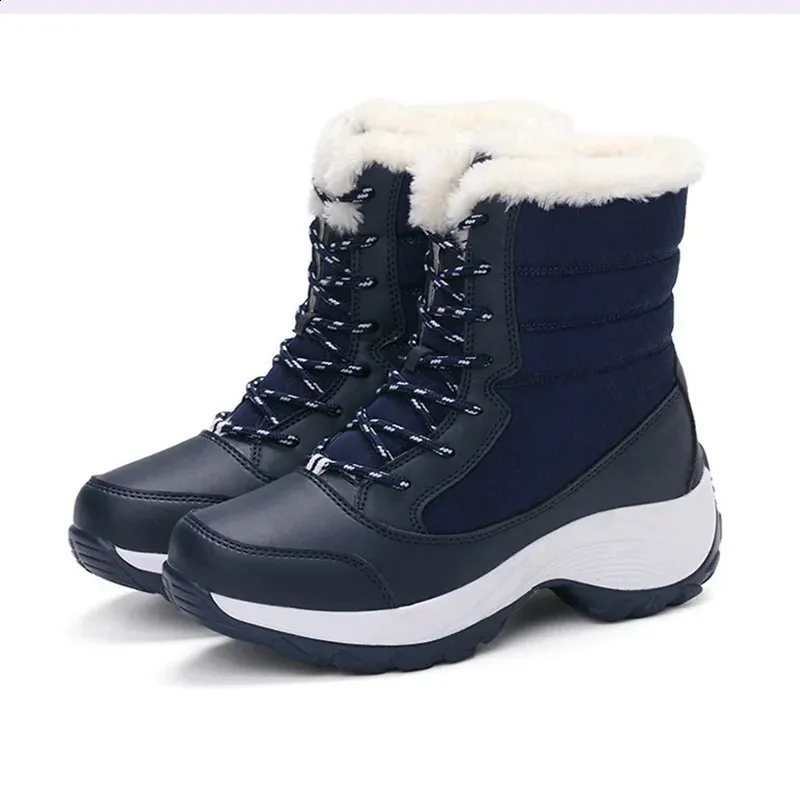 Snöfäls Kvinna Plattform För Kvinnor Plysch Håll Varma Kvinnors Stövlar Platta Plus Storlekar Botas Mujer Vinterskor 240826_voghion.com