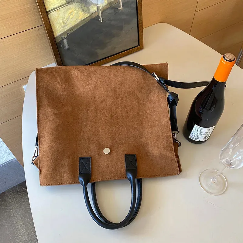 Borsa da donna in pelle opaca vintage, grande capacità, borse a tracolla, borse a tracolla da donna, borsa da viaggio casual grande marrone_voghion.com