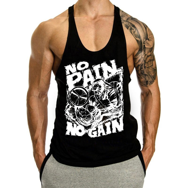 Men's Fitness Tank Top Summer Sports Training Muscle Vest European Size Racerback Vest_voghion.com