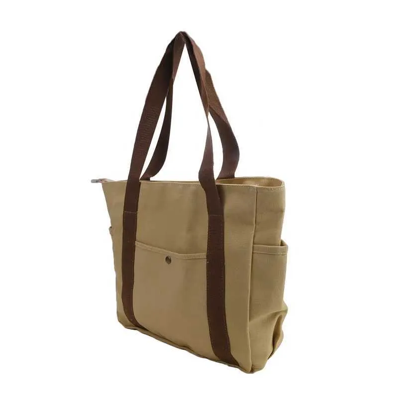 Borsa a tracolla in tela di grande capacità per il lavoro, per studenti, per vestiti e libri, in stile universitario, nuova Y241011_voghion.com