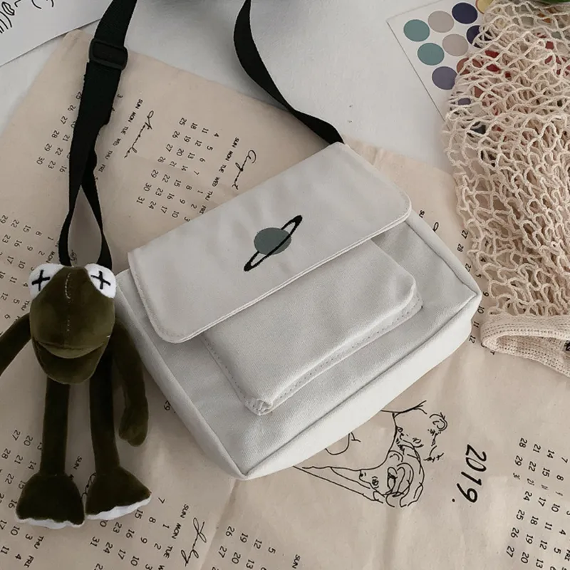 Sac messager en toile pour étudiantes, petit format carré, tendance, polyvalent, à bandoulière, pour jeunes filles_voghion.com