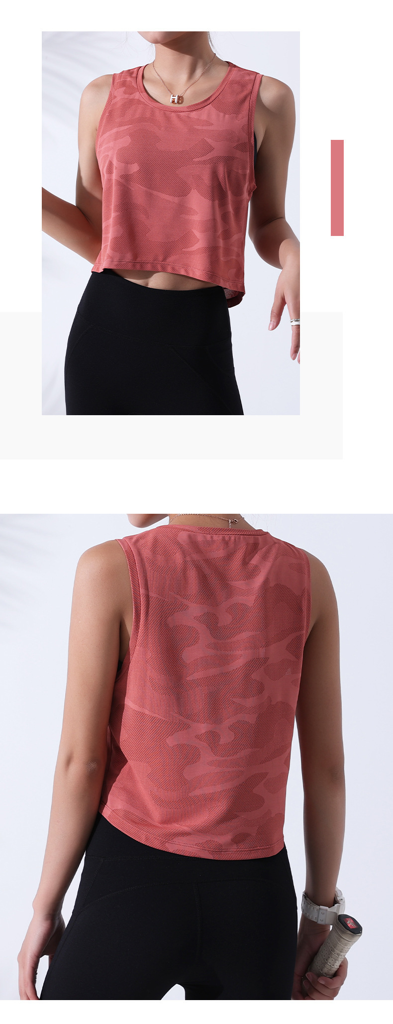 Love Run – débardeur de sport mignon pour femmes, col rond, camouflage, course à pied, Fitness, Yoga, haut sans manches_voghion.com