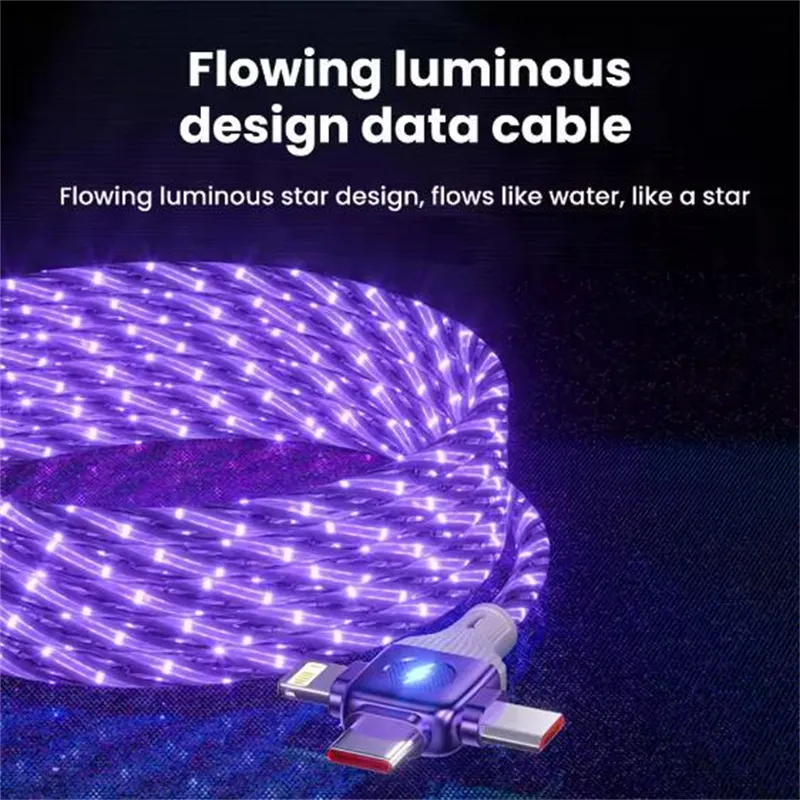 LED USB Type C Cable 60W Mobile Phone Fast Charger For IPhone Samsung Xiaomi Redmi Huawei USBC Data Cord_voghion.com
