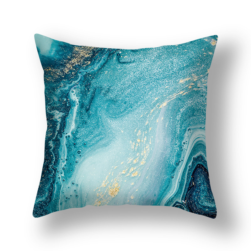 Nuovo cuscino astratto nordico oro verde dorato federa modello inchiostro divano soggiorno comodino_voghion.com