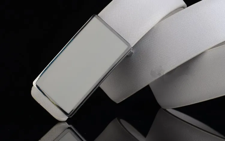 Stylish white black leather strap man Korean edition, trendy youth simple and smooth casual belt male, free shipping._voghion.com