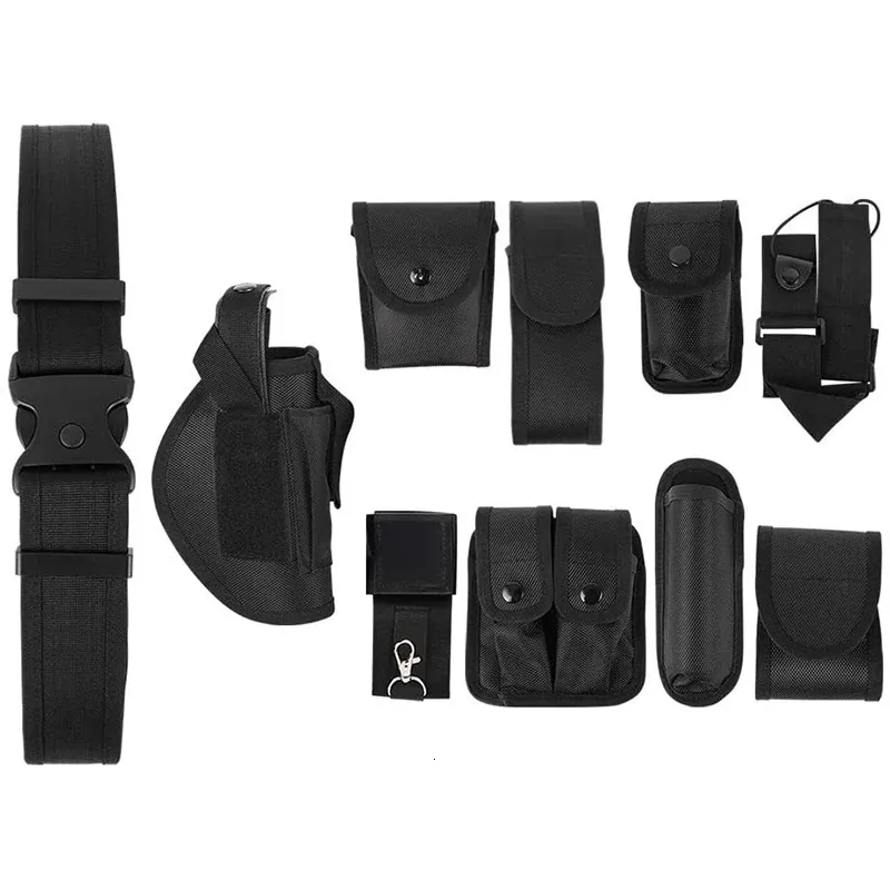 10-in-1-taktische Sicherheitsgürtel, multifunktionaler Pistolenhalfter, Taschenlampenbeutel-Set, Utility-Kit, Dienstgürtel 250715_voghion.com