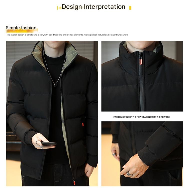 Herrenbekleidung Herren Stehkragen Pufferjacke - Winter Thermomantel mit modischer Steppung (Oversize Trendy Style)​​_voghion.com