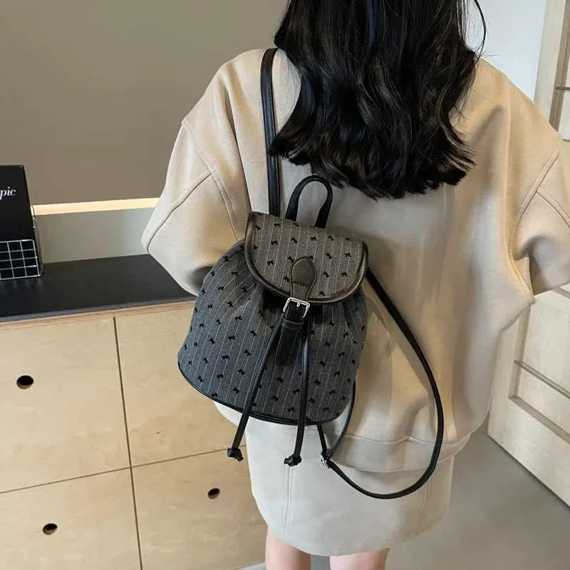 Ny Mode Retro Oxford Ryggsäck Dam Mini Rutig Rosett Hjärtbroderi Ryggsäckar Y2K Söt Mångsidig Liten Dragkedja_voghion.com