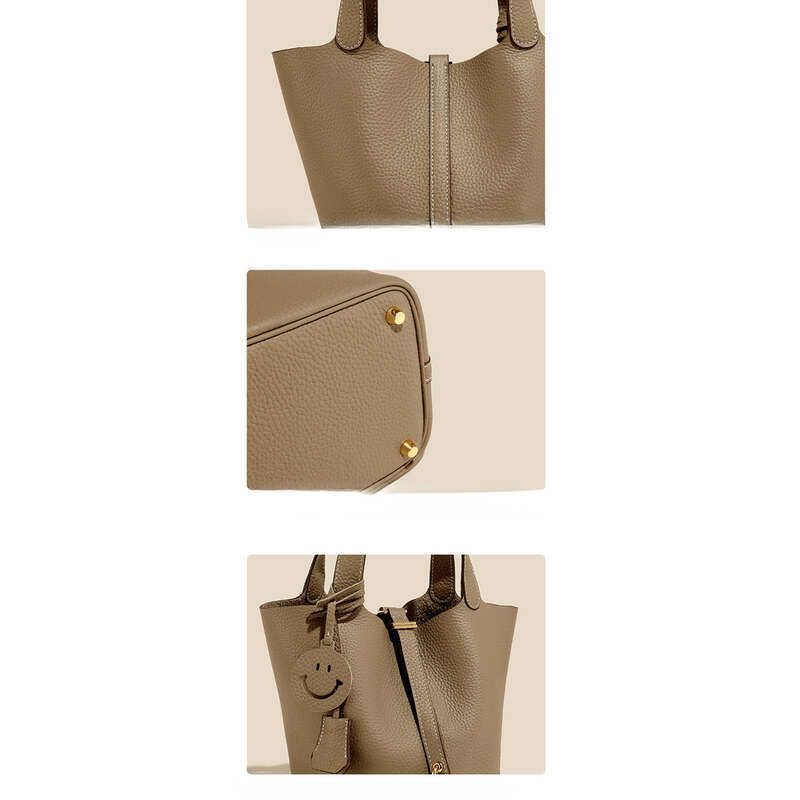 2025 Testa Pelle di Vacchetta Carta Verdura Cestino Multifunzionale Secchio Vera Pelle Borsa da Donna Borsa di Alta Qualità_voghion.com