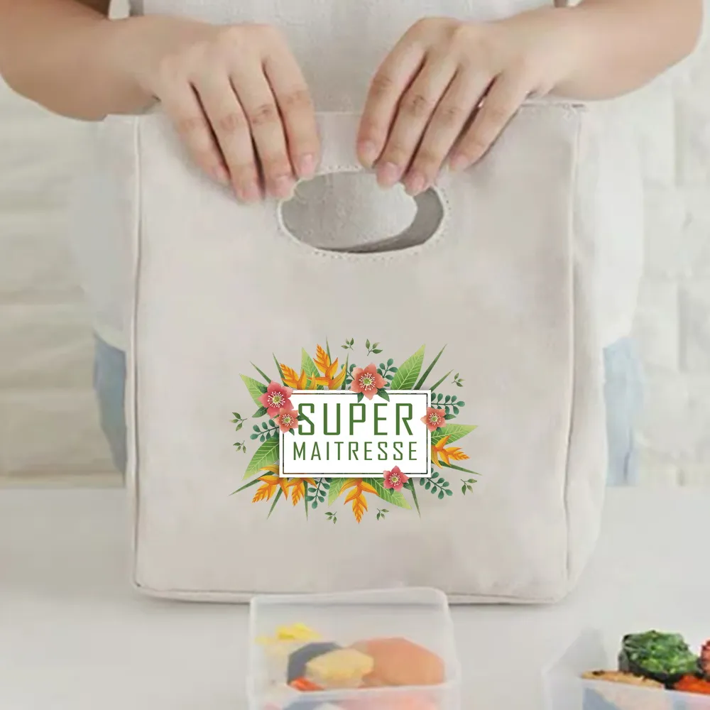 2023 Canvas Lunch Dinner Bags Print Handbag Picnic Travel Breakfast Box Lunchbox School Child Thermal Bag Tote Food Door_voghion.com