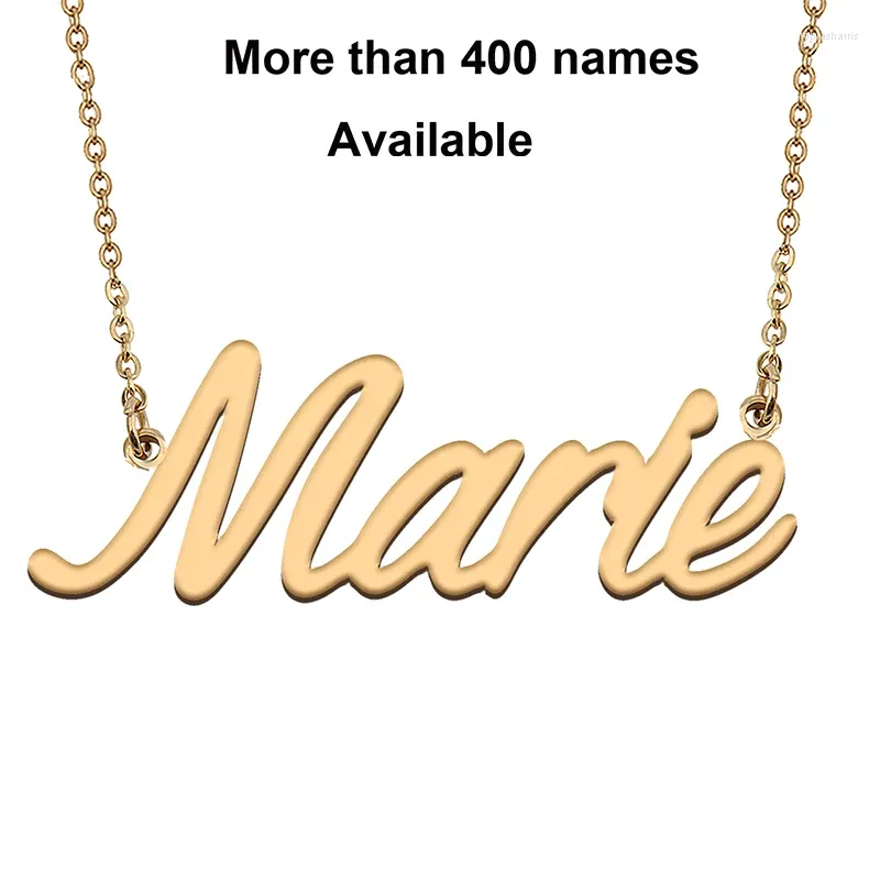 Chains Cursive Initial Letters Name Necklace For Marie Birthday Party Christmas Year Graduation Wedding Valentine Day_voghion.com