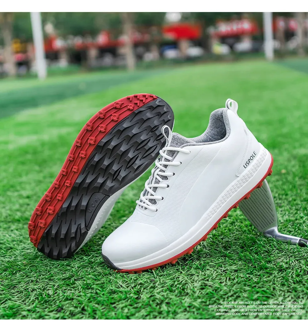 Bequeme Schuhe Herren Große Größe 39-48 Professionelle Spikeless Sneakers Rutschfeste wasserdichte Golf-Walking-Schuhe 241213_voghion.com