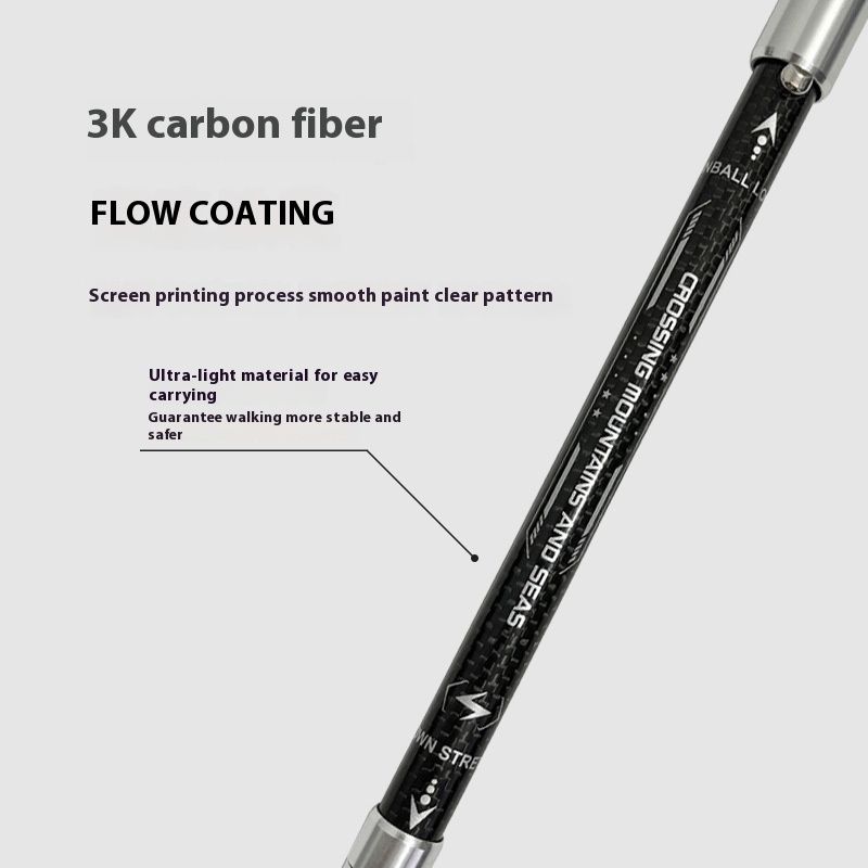 Noua baghetă pliabilă din fibră de carbon 3K pentru alpinism, multifuncțională, ultra ușoară, echipament pentru drumeții off-road, N99_voghion.com
