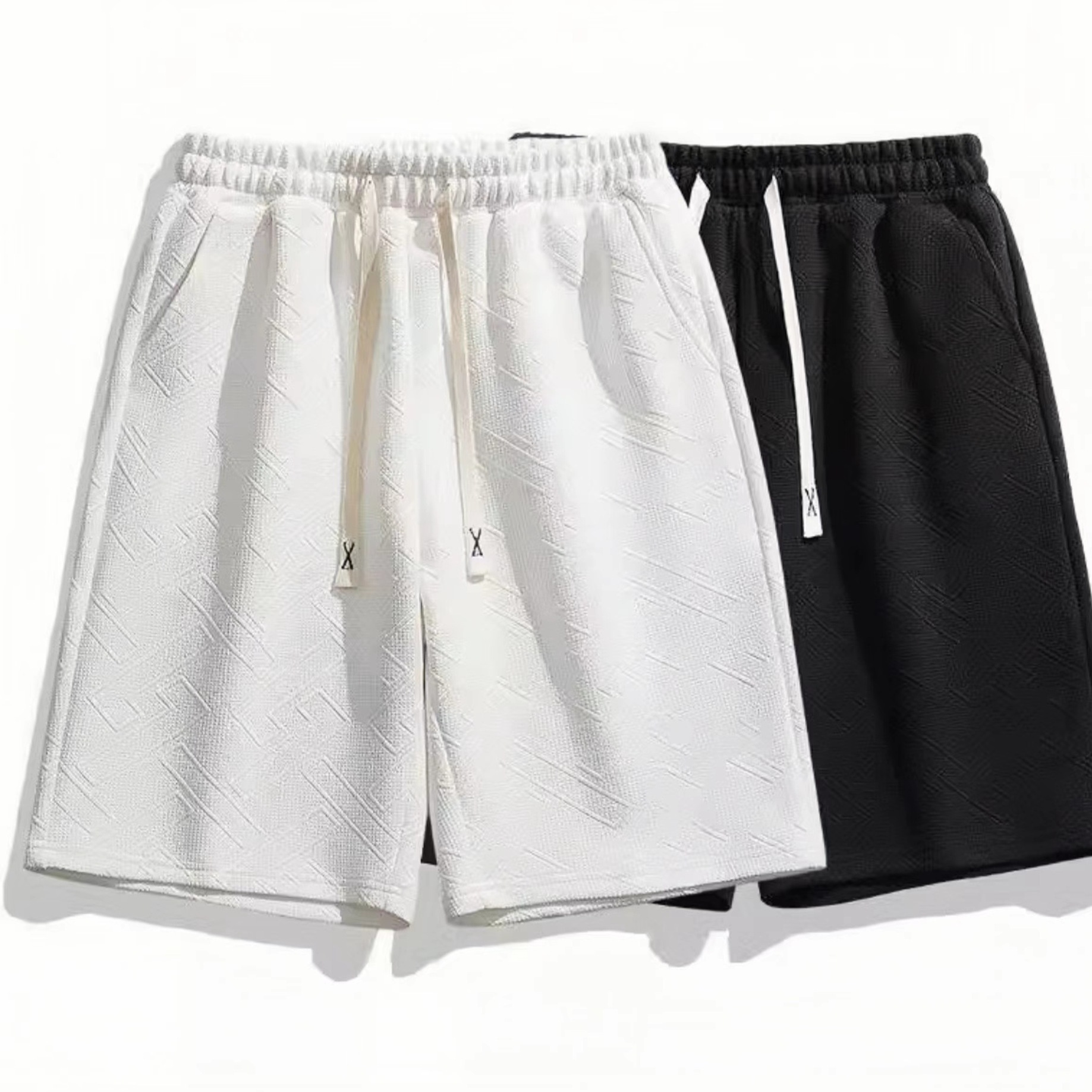 Men's Clothing Summer new Korean version of youth sports elastic versatile loose shorts elastic belt shorts men's casual pants trend