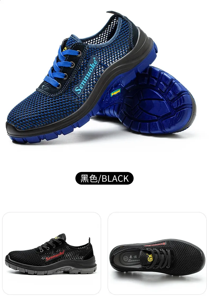 Chaussures pour hommes avec embouts en acier légers, adaptées aux travailleurs, sans besoin de transport, sécurité industrielle, tennis_voghion.com