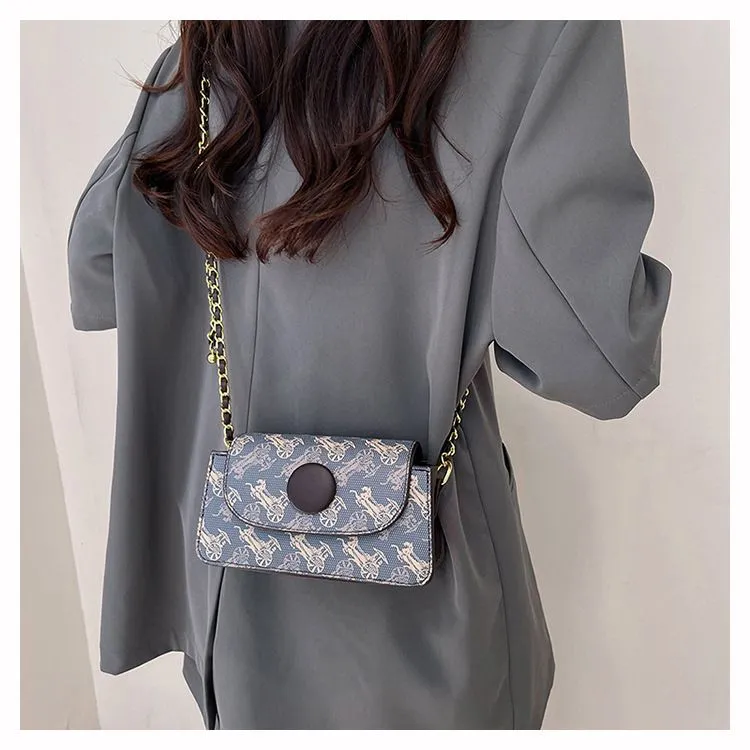 Free Shipping Single Shoulder Bag For Women Handheld Fashion Printed Wide Shoulder Chain Casual Diagonal Cross Bag_voghion.com