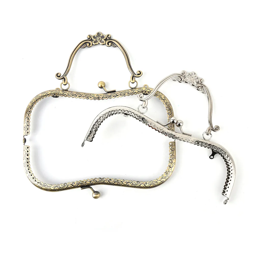 1X 20.5cm Vintage Women Purse Clutch Bag Clasp Handle DIY Handbag Frame_voghion.com