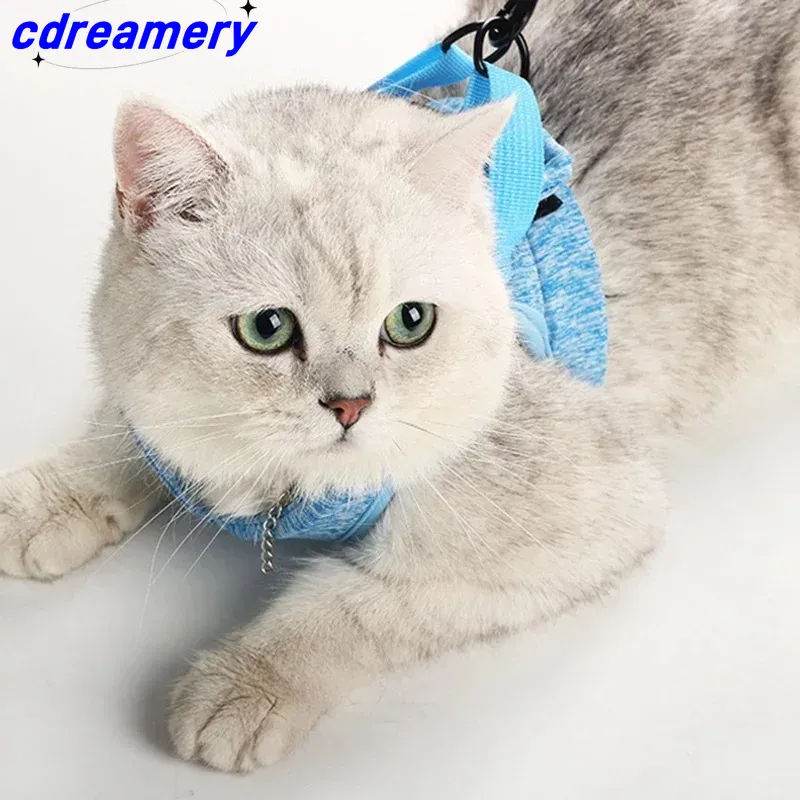 Kedi Tasmaları ve Kemerleri, Yürüyüş Kaçış Geçirmez Yumuşak Yelek Tasmaları, Kedi Aksesuarları İçin Nefes Alabilir Yansıtıcı Şerit Ceketler_voghion.com