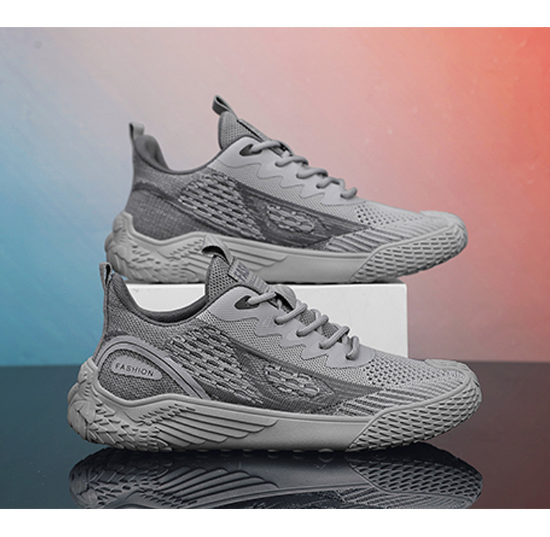 Straight men's breathable sports and leisure running soft soled mesh board shoes, trendy shoes_voghion.com