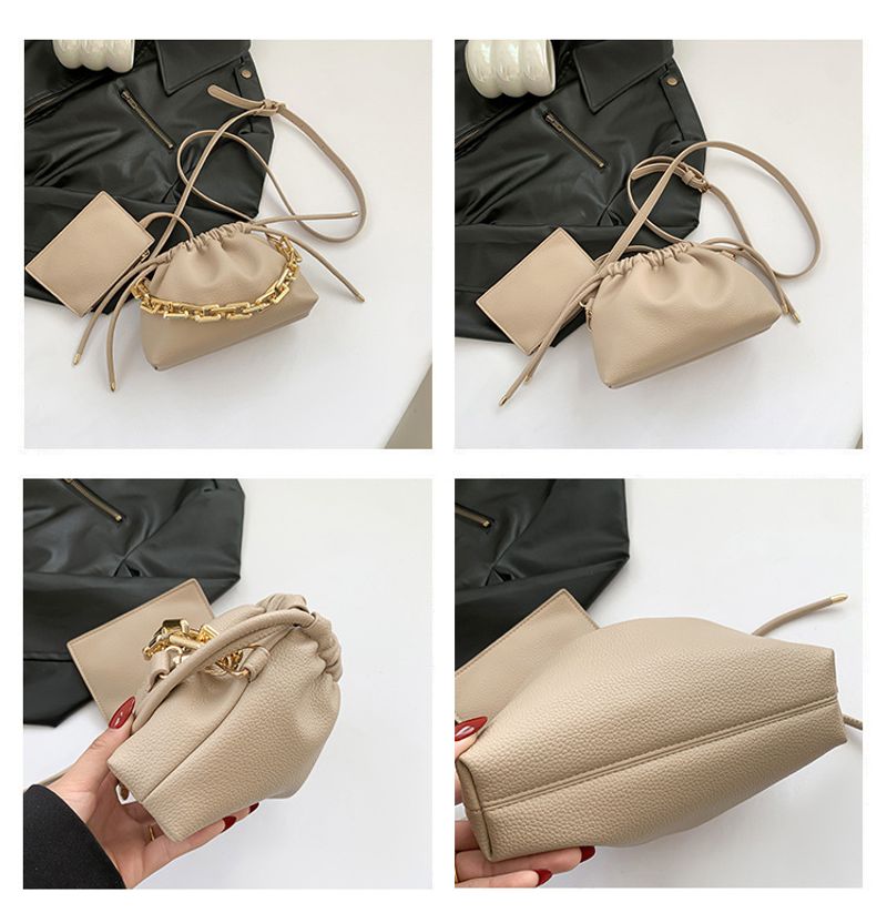 Koreanische Version der Mode-Beuteltasche 2024 neue Handtasche Litschi-Muster einfache Kette Umhängetasche Kind und_voghion.com