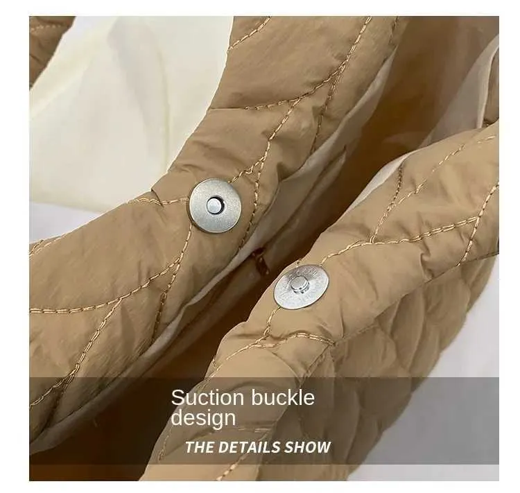 Mode Gesteppte Stickerei Thread Handtasche Leichte Puffy Top-Griff Große Kapazität Damen Kleine Einkaufstasche mit Mini_voghion.com