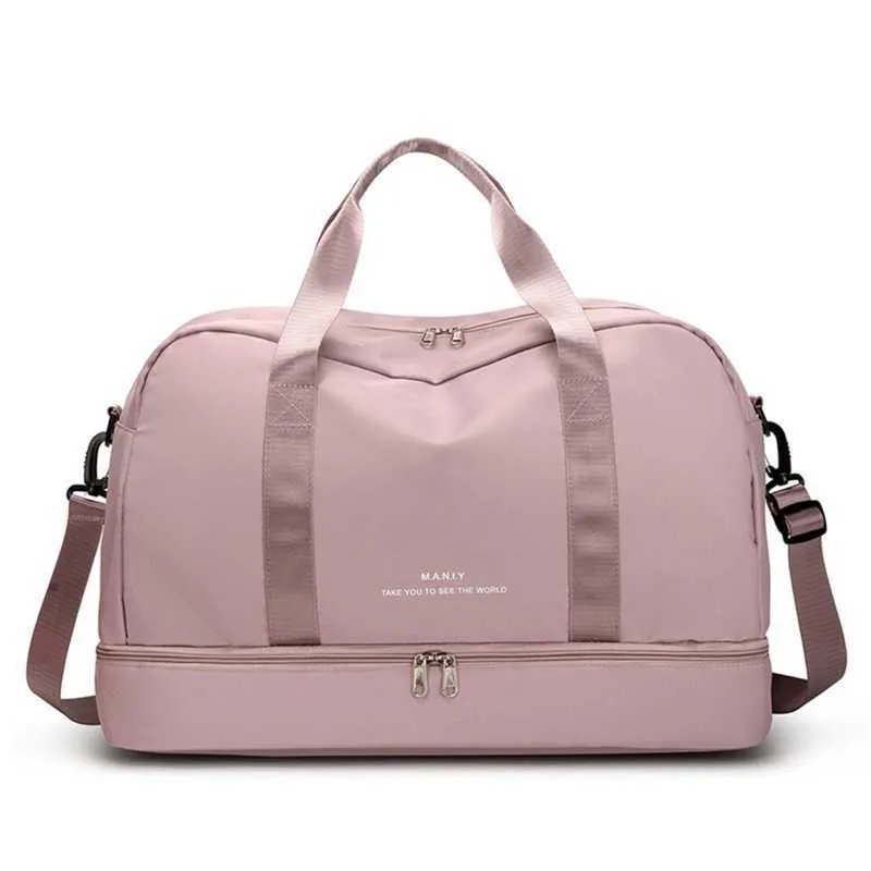 Men and Womens Travel with Shoe Compartment Sport Tote Gym Handbag Large Capacity Weekender Overnight Bag Drop_voghion.com