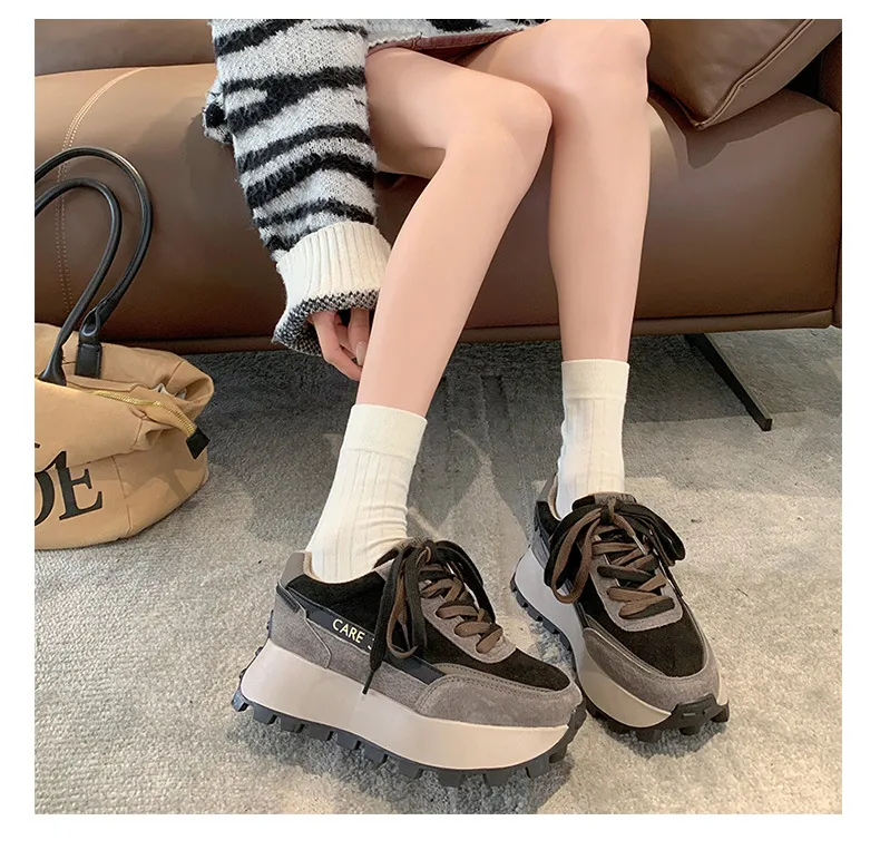 Matsuke Heel Semelle épaisse Mesh Respirant Sport Confortable Léger Polyvalent À La Mode Femmes Casual Dad Chaussures_voghion.com