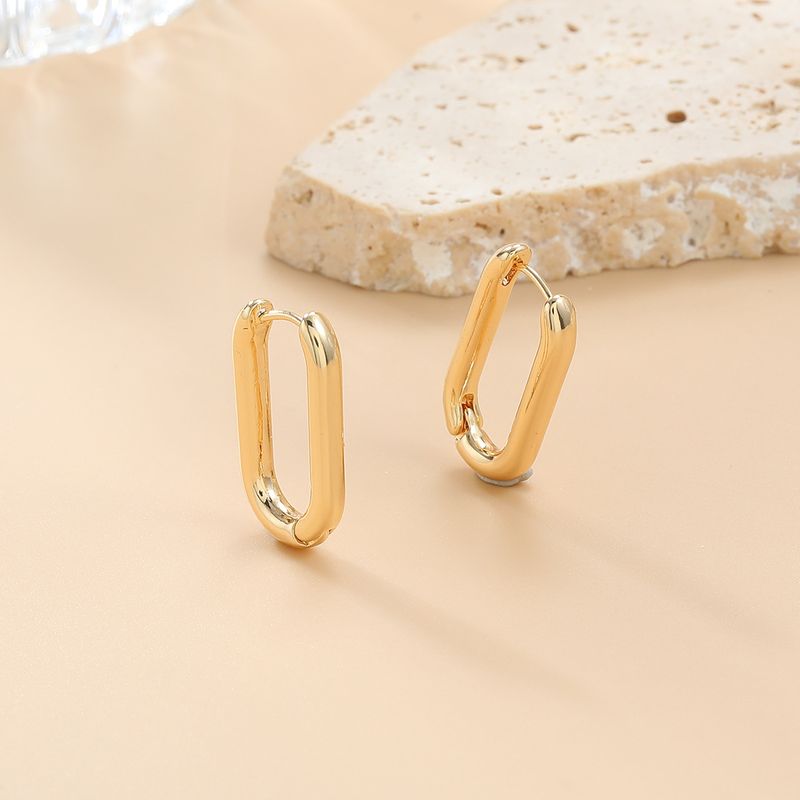 Orecchini in lega ovale rossa alla moda Ins net per ragazze, stile semplice in metallo_voghion.com