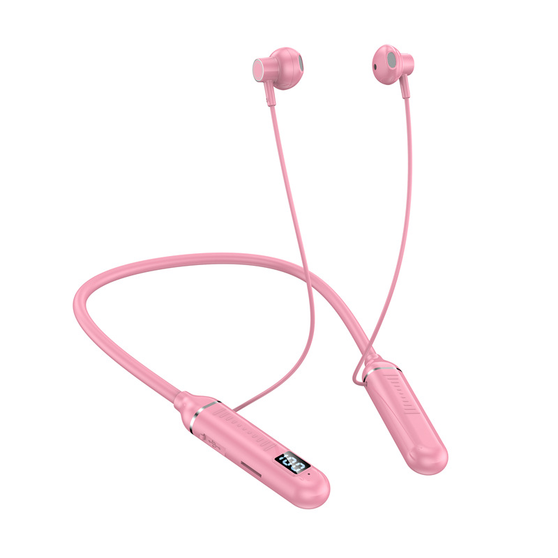 Auricolari wireless Bluetooth 5.3 Cuffie con archetto da collo Display a LED da gioco Cuffie HIFI Sport Auricolari TWS con microfono Scheda TF_voghion.com