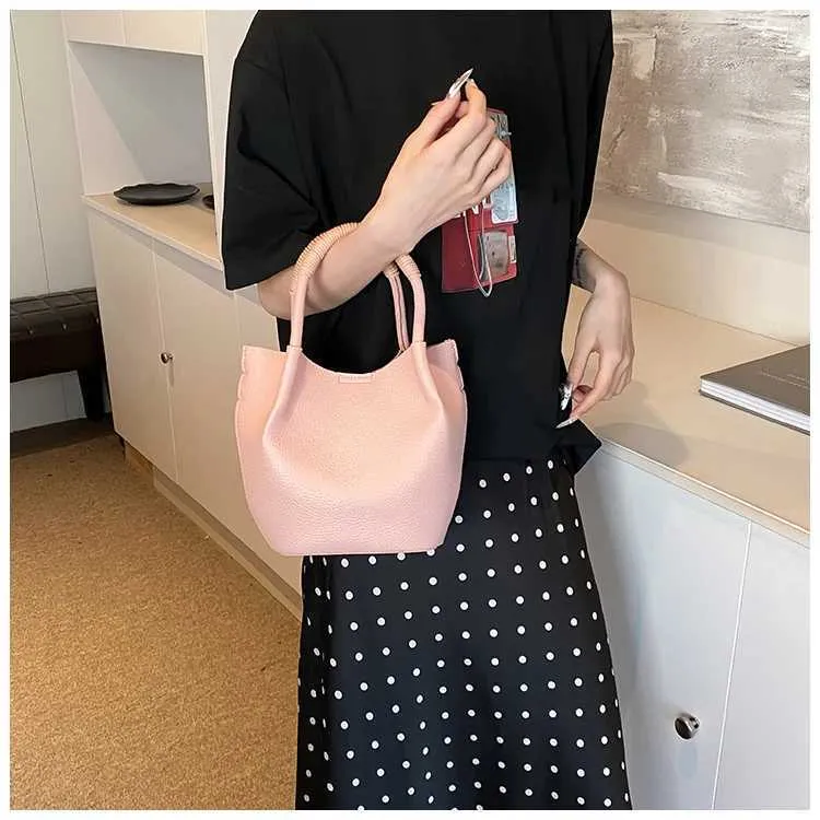 Einfache, solide Eimer-Handtaschen für Frauen, große Kapazität, lässige Pendler-Verbundtaschen, vielseitige Umhängetaschen für Frauen_voghion.com