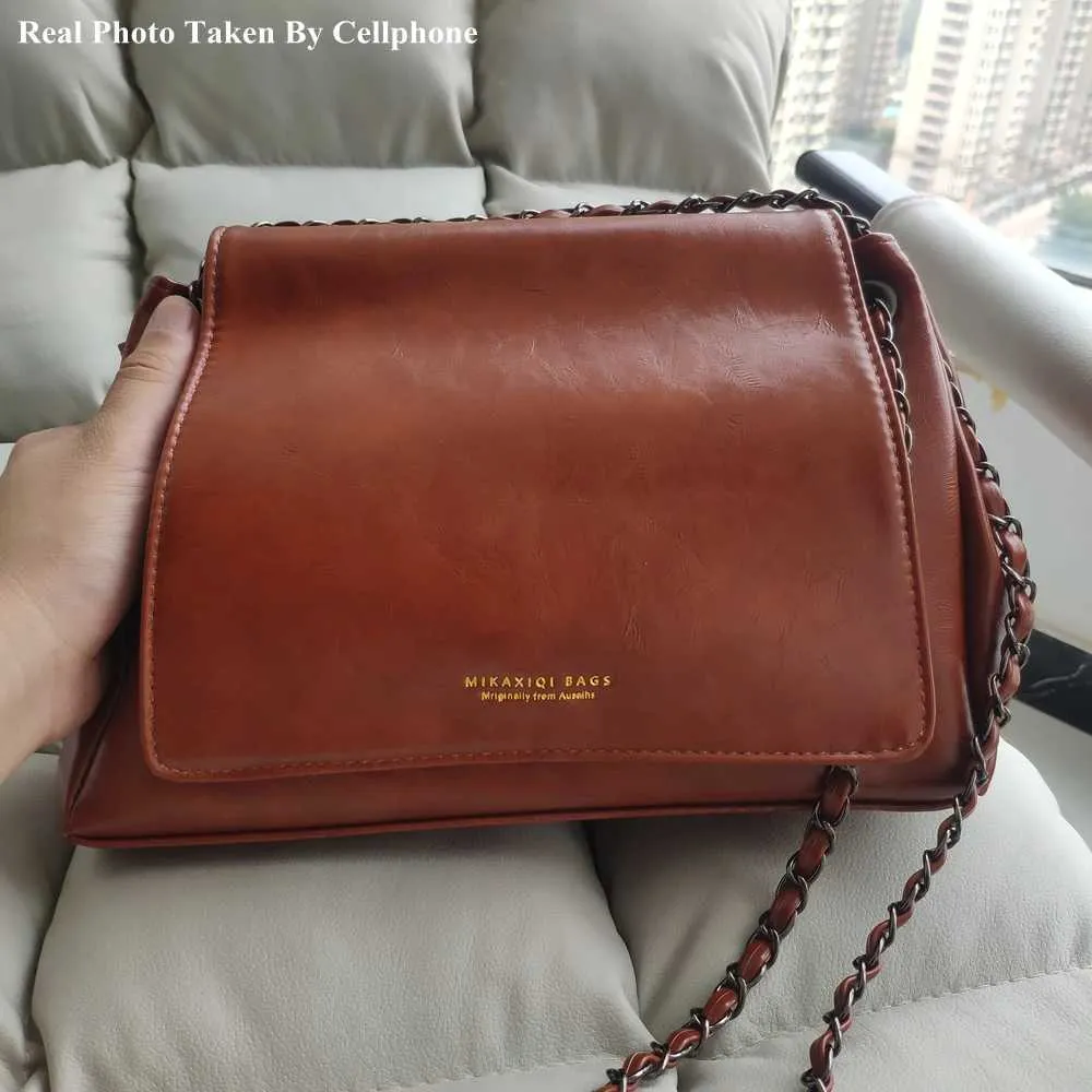 MOODS Retro Tašky přes rameno Pro Ženy 2023 Designová Kabelka Elegantní Řetízek Měkká PU Kůže Velká Kapacita Crossbody Messenger_voghion.com